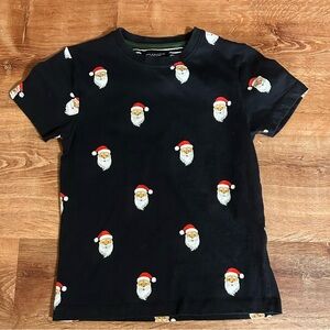 Festive Black Santa Kids Tee